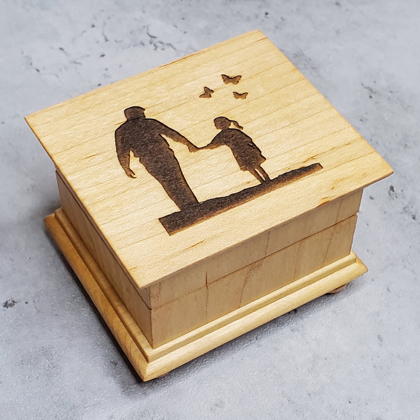 My Little Girl engraved music box with dad and daughter image your choice of your color and song