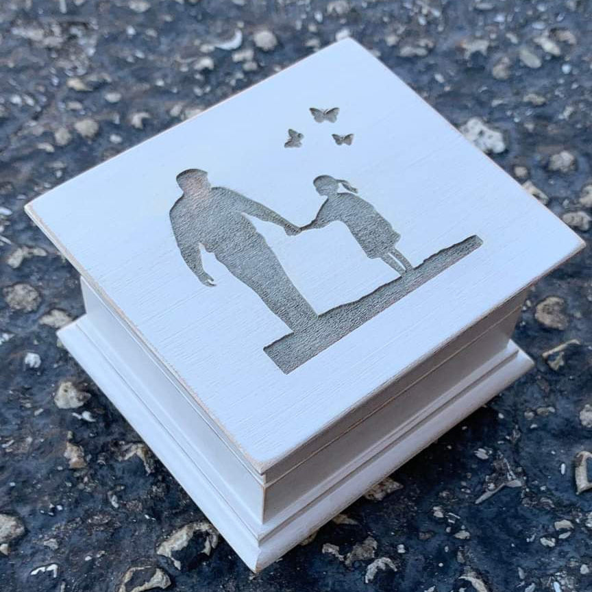 My Little Girl engraved music box with dad and daughter image your choice of your color and song