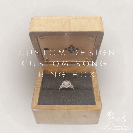 Custom Music Ring Box with Custom Design for Austin