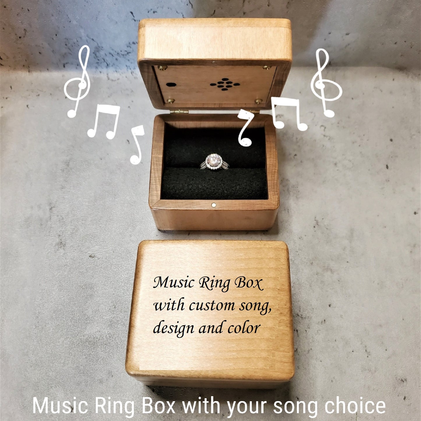 CUSTOM DESIGN / CUSTOM SONG RING BOX for CHRIS
