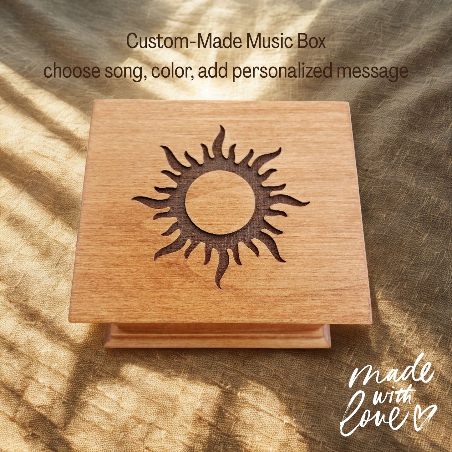 You Are My Sunshine Music Box – Custom-made Gift with Sun Engraving