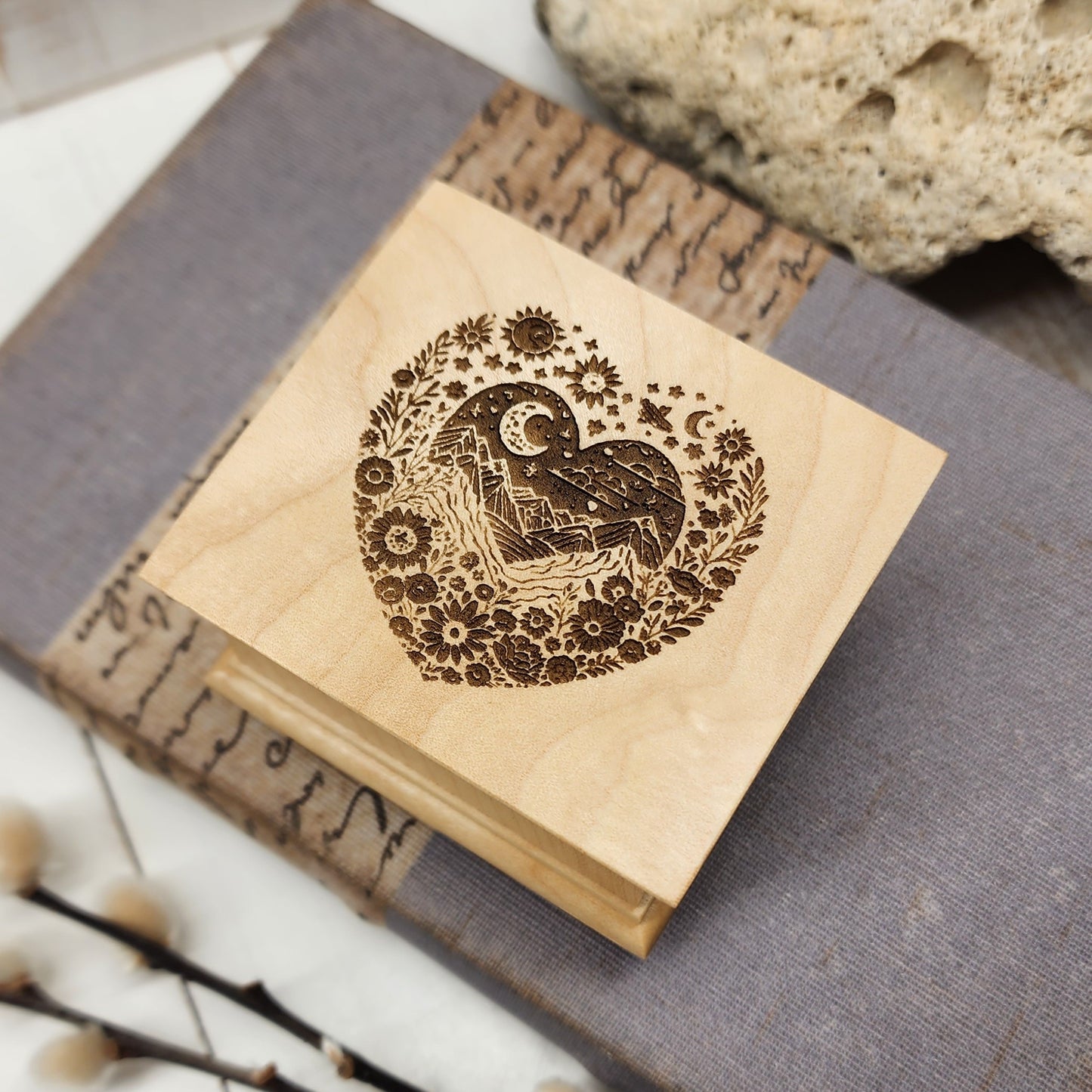 Mountain Heart music box, choose color and song, add personalized message