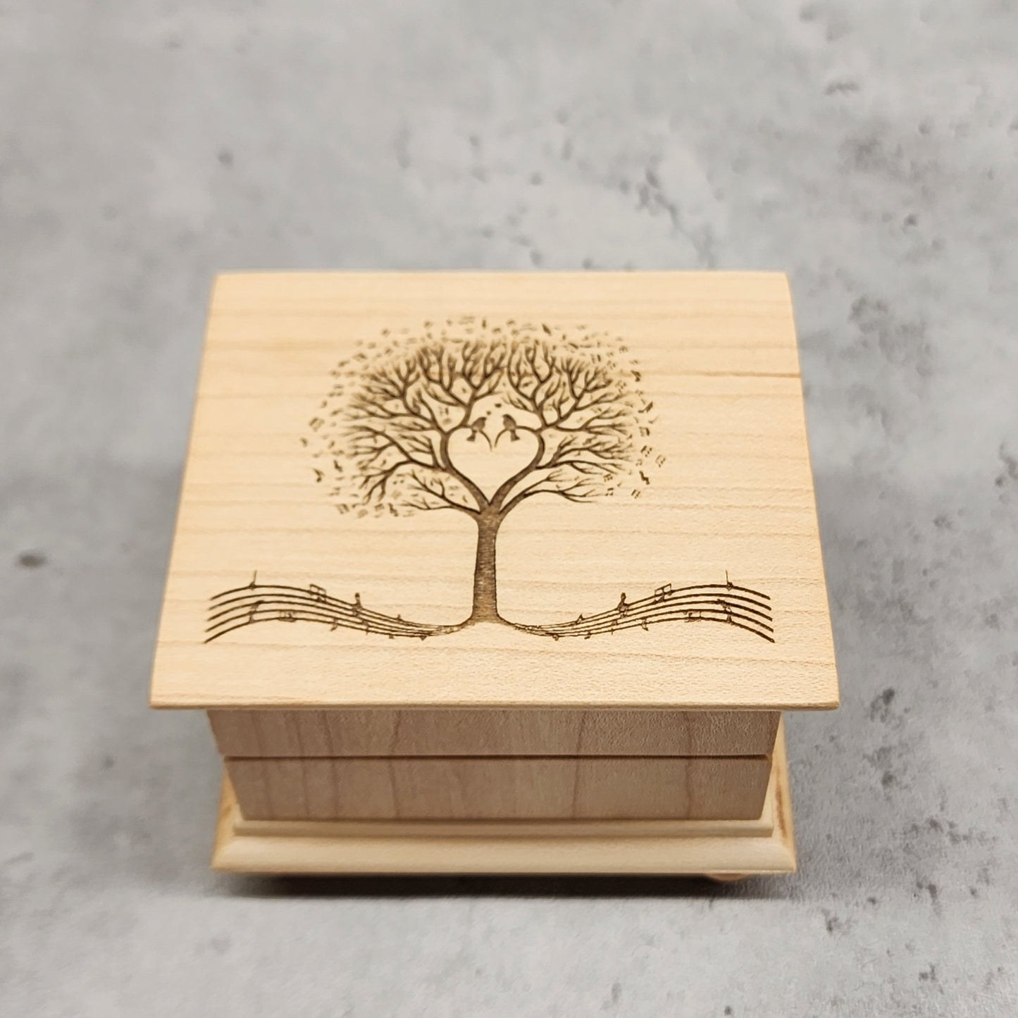 music tree engraved box, choose color and song