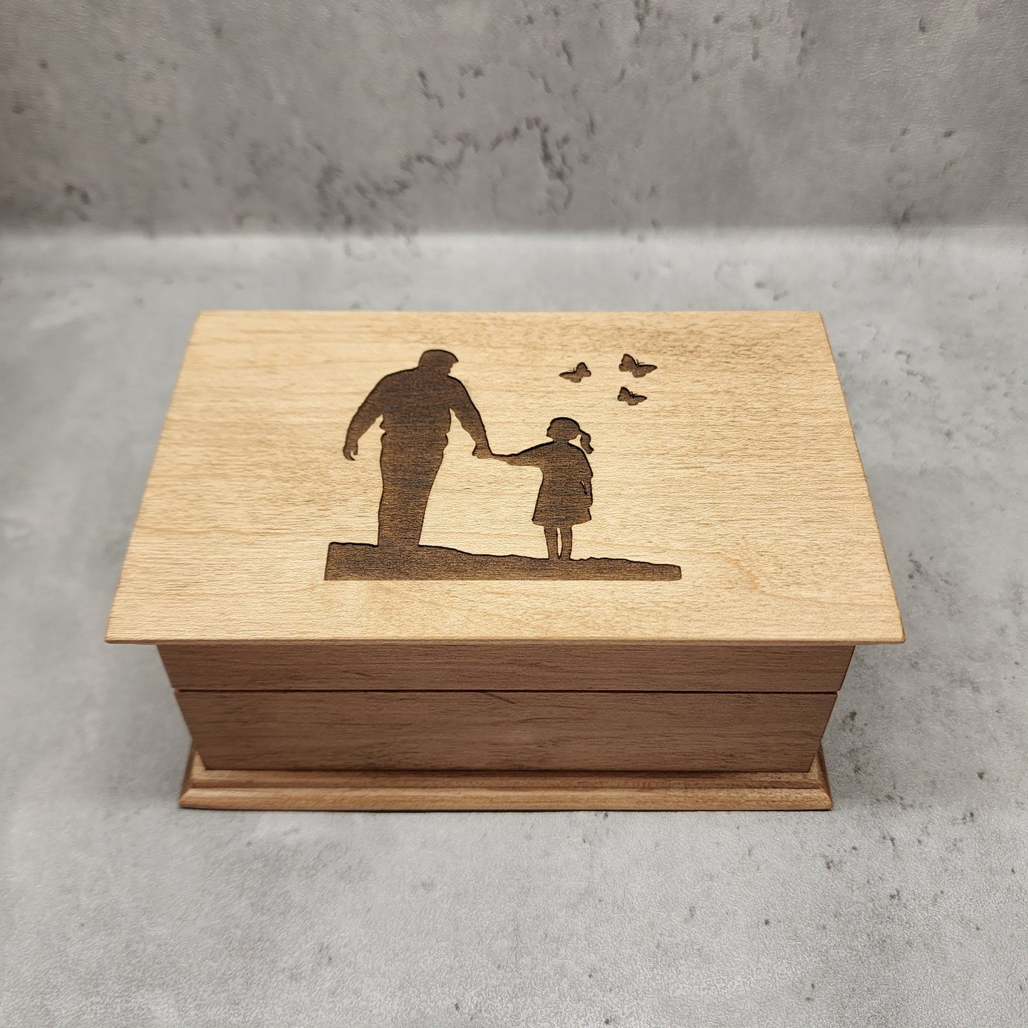My Girl Music Jewelry Box with dad and daughter engraved on top