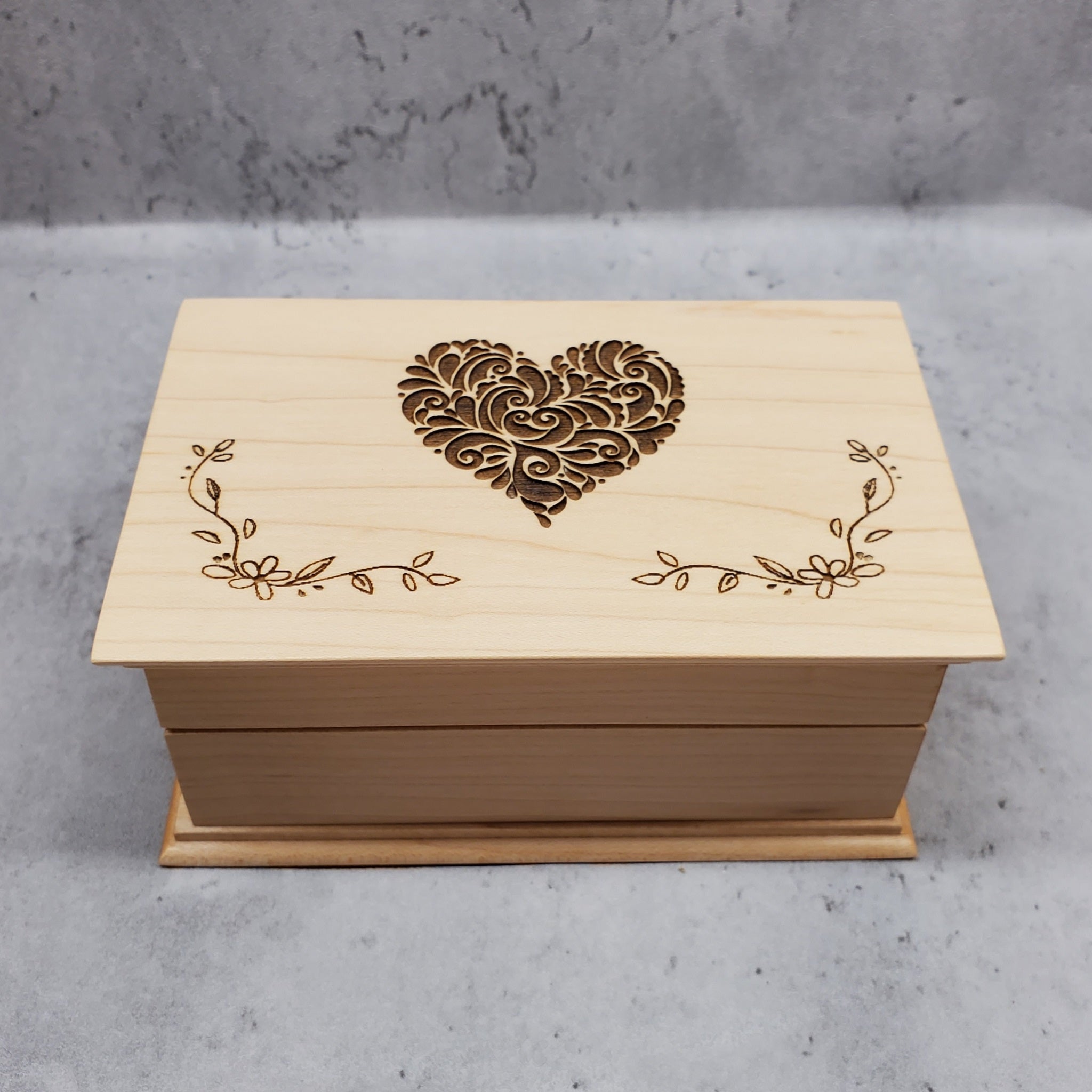 Selling Personalized Heart Design Music Box Choose Your Song, Custom Heart Traditional Wind Up Wood Music Box, 5 Year Anniversary, cant take my eyes