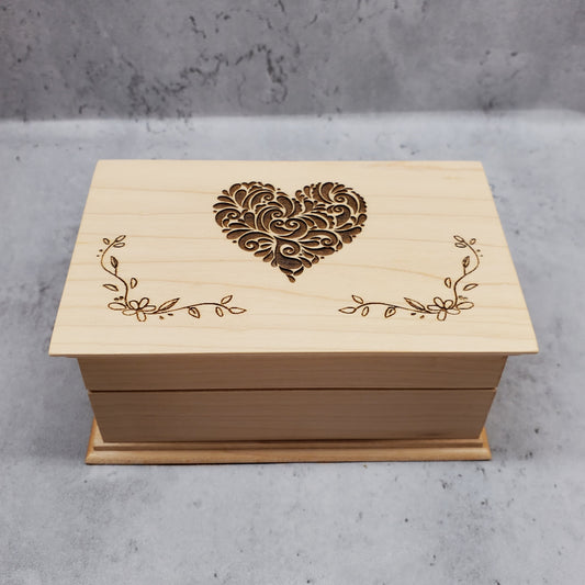 Heart Jewelry Box with made in the US, choose color and song, add personalized message