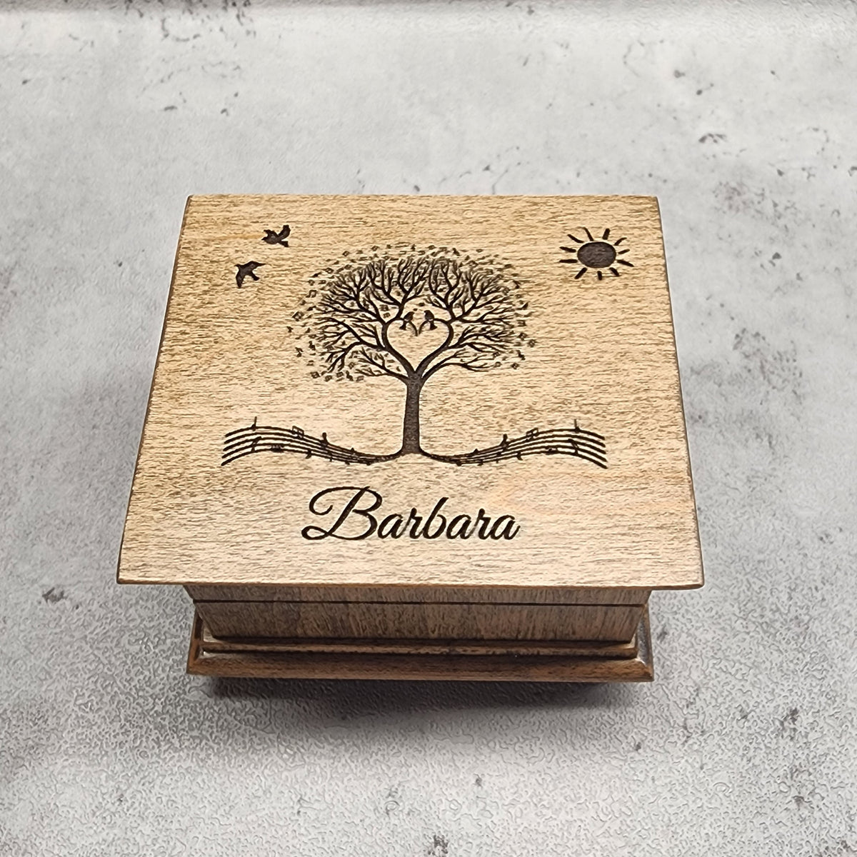 Name Music Box, choose color and song, personalize