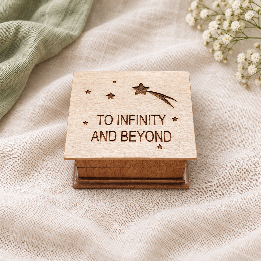 Engraved shooting-star music box