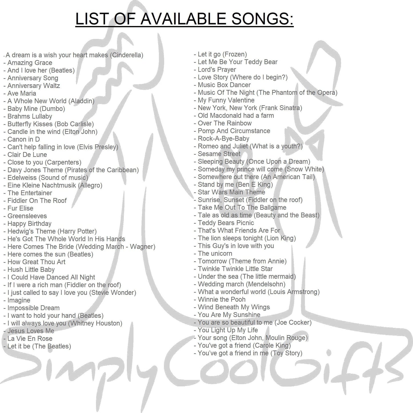 music box songs, You are my sunshine