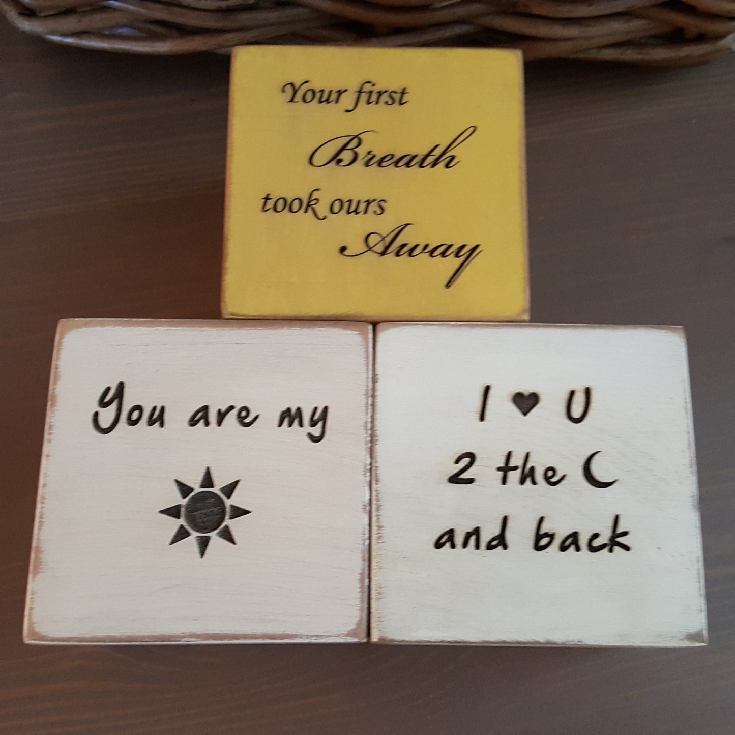Wooden Block Custom Engraved for Baby