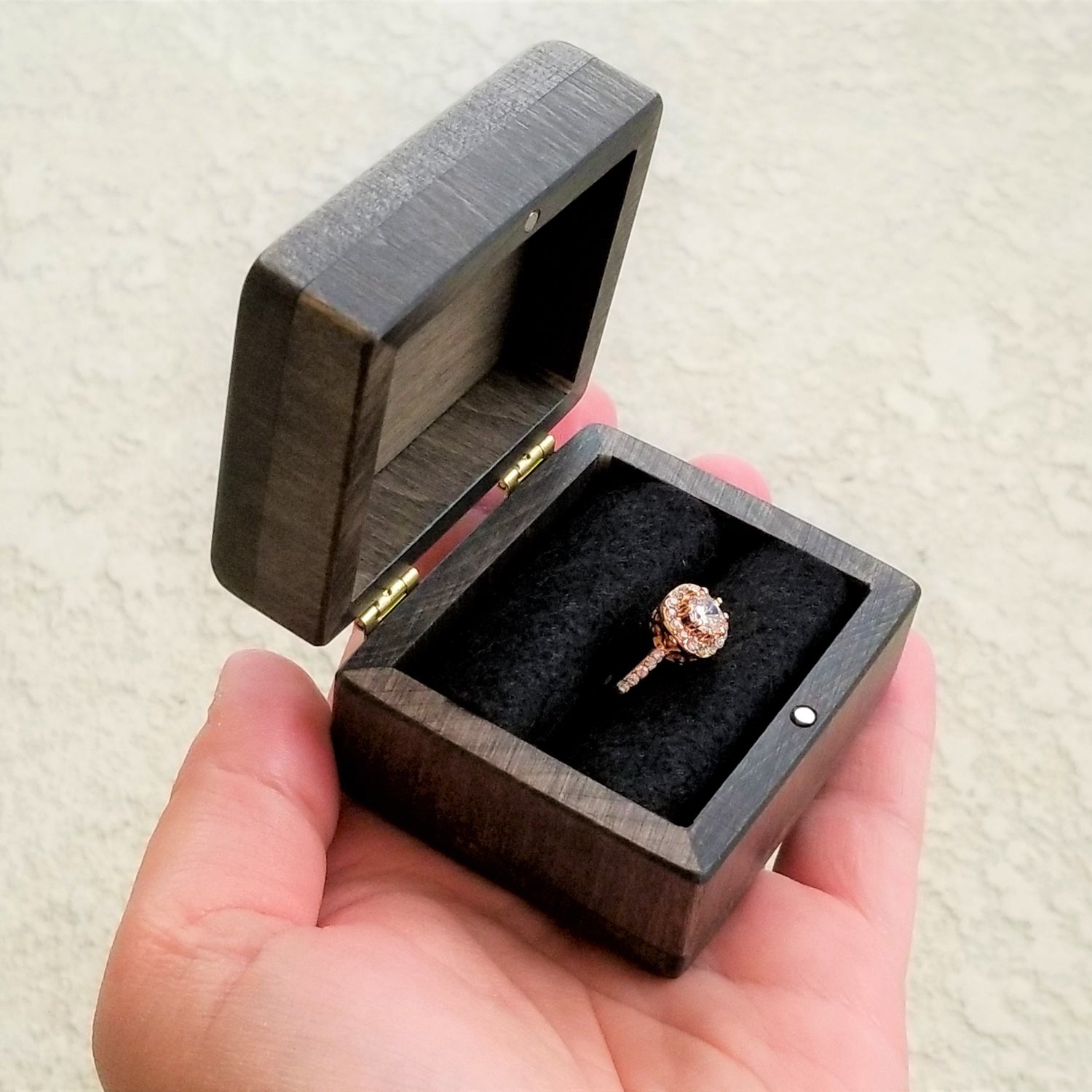 wooden ring box for engagement