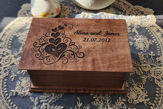 Personalized engraved music box – Valentine’s Day gift idea for (wife/husband/couple)
