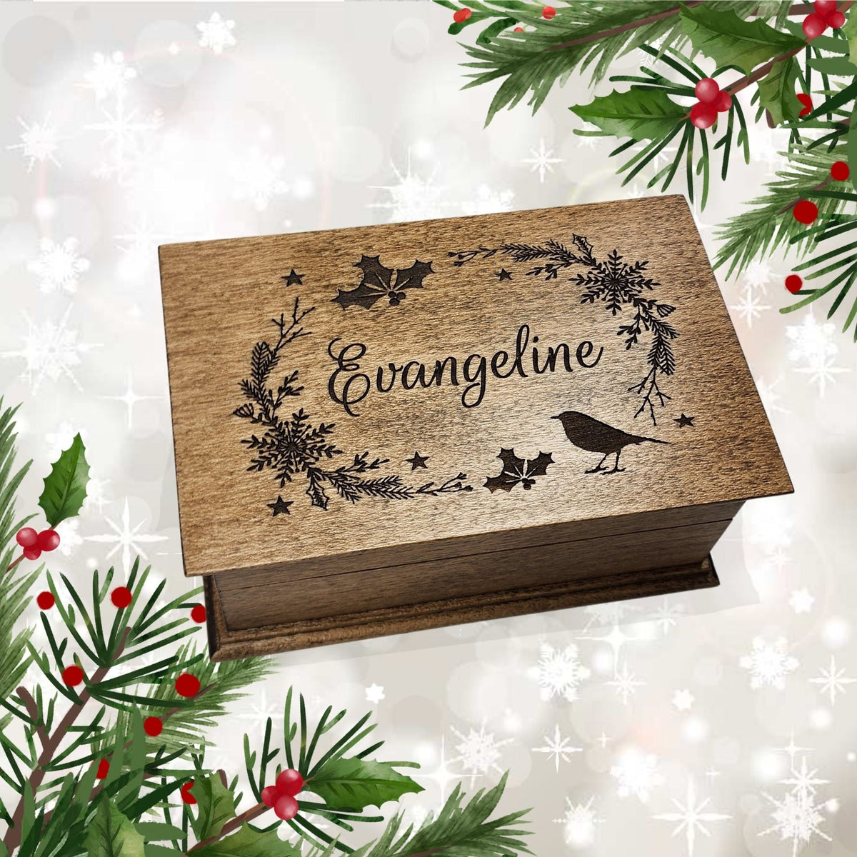 Personalized engraved music box gift for mom  Custom wooden music box with heartfelt message  Handmade music box gift for grandparents