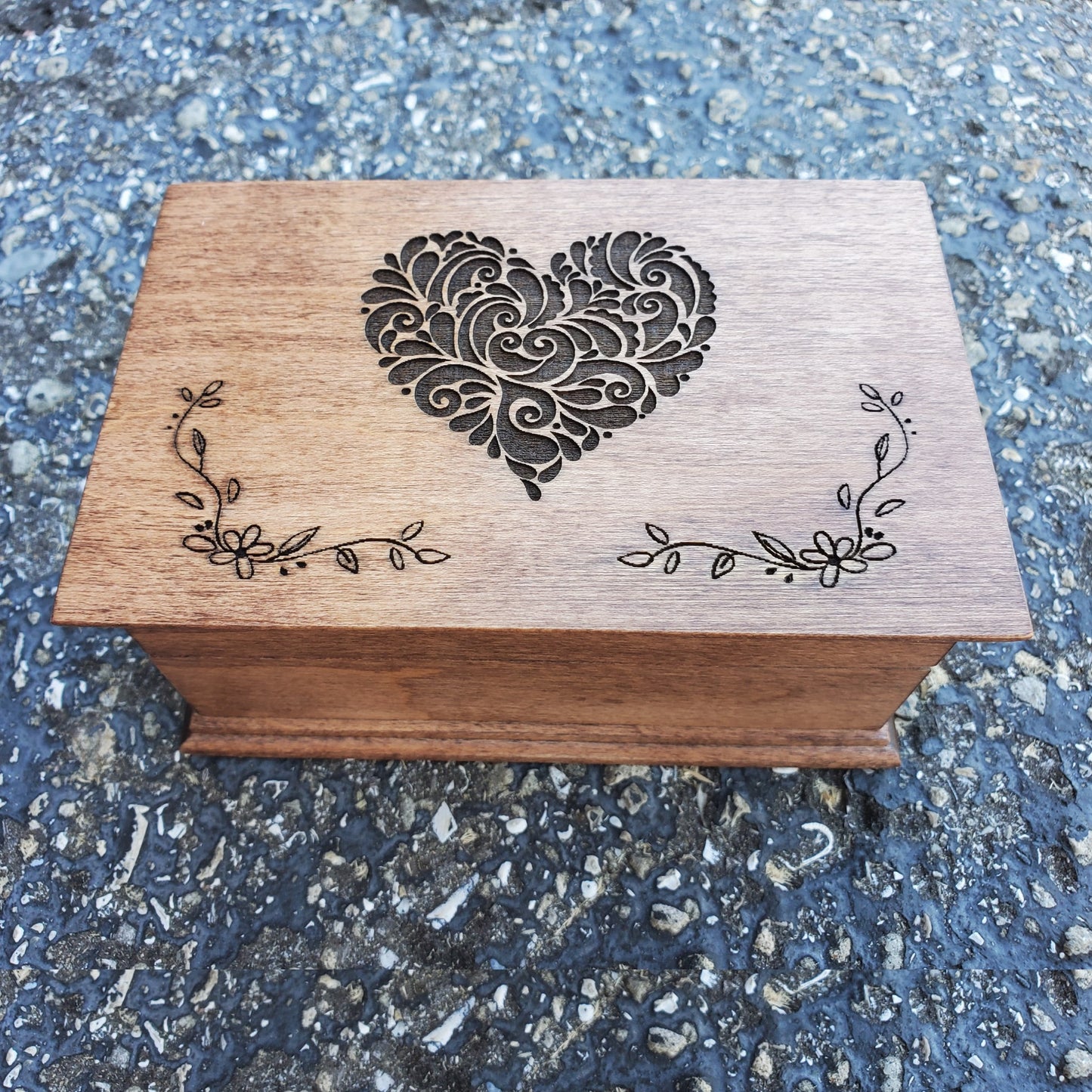 Heart Jewelry Box Custom Song Music, choose color and song