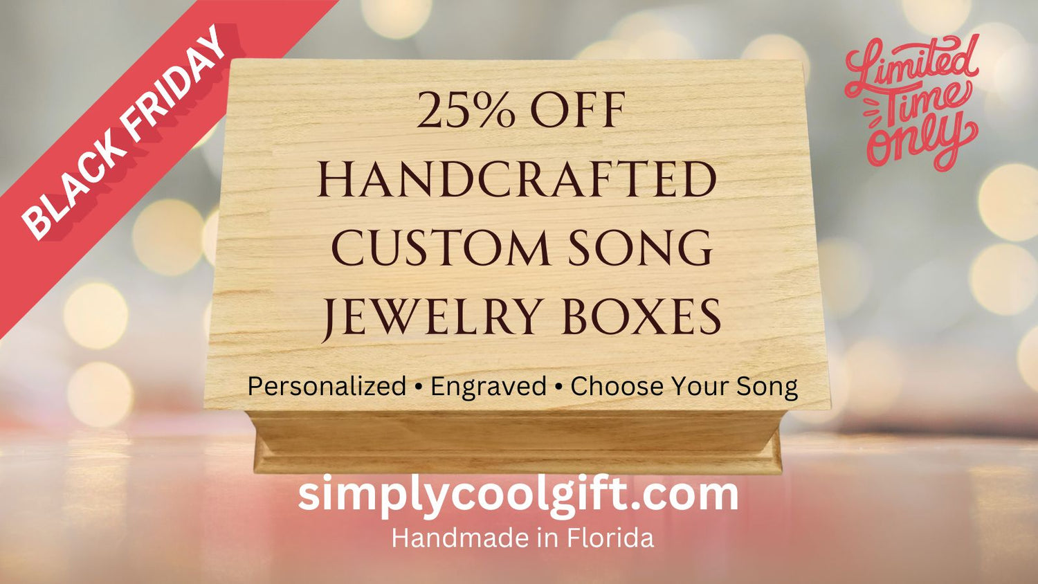 Black Friday Jewelry Box with 25% off, Handcrafted Custom Song Jewelry Boxes