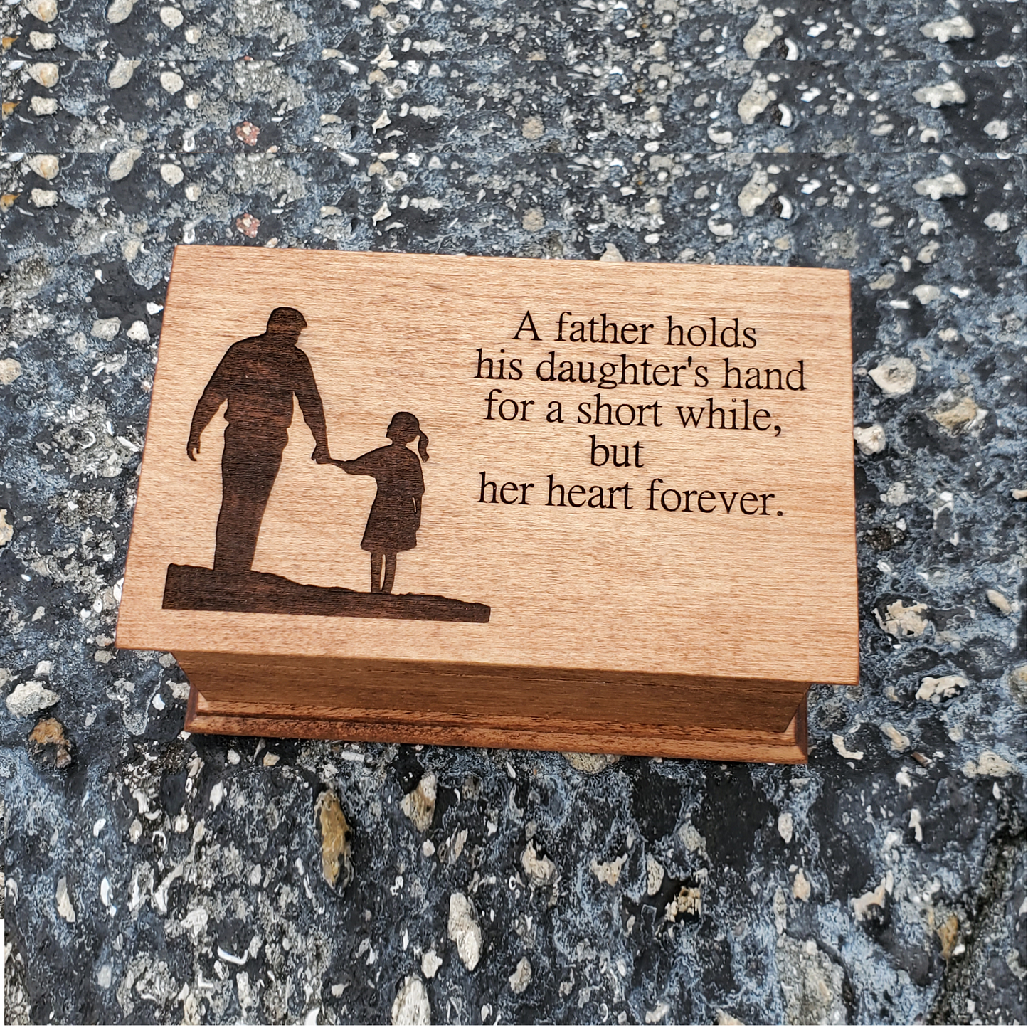 My Little Girl Music Jewelry Box with dad and daughter engraved on top