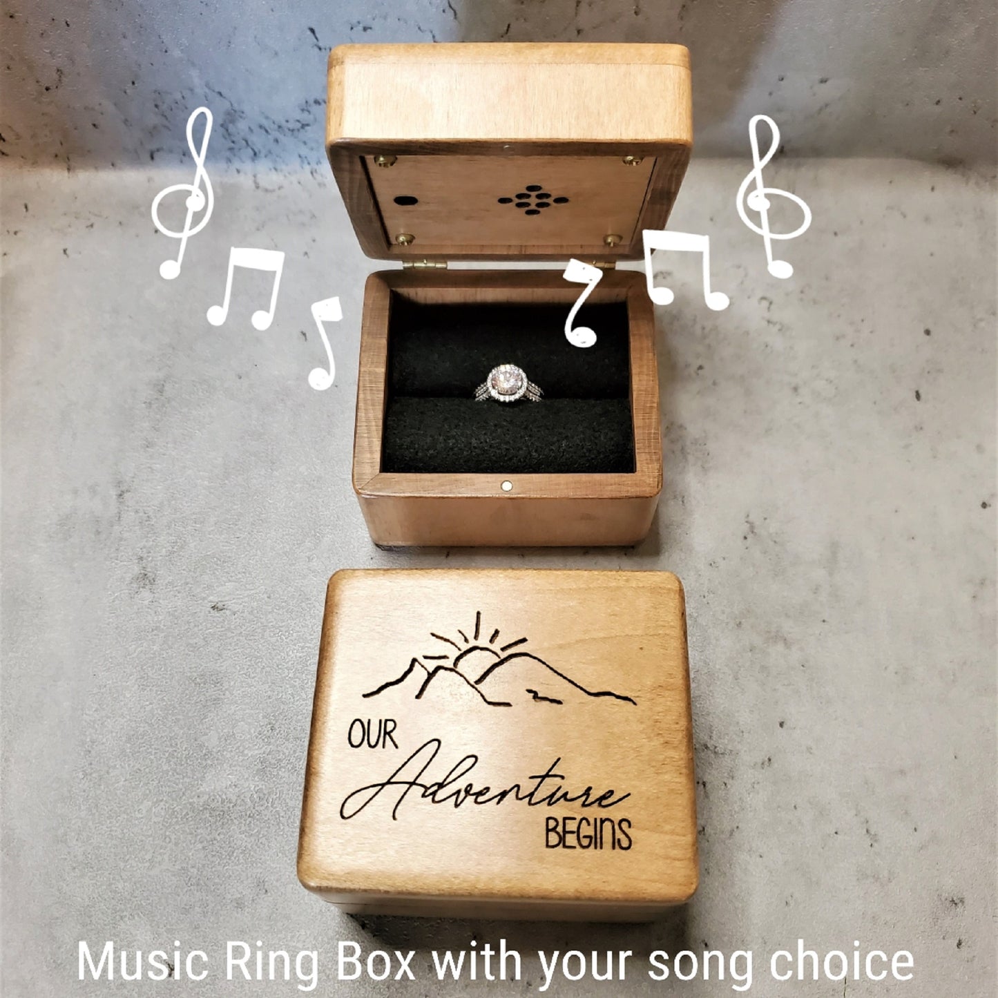 Adventure Begins Music Proposal Box, choose color and song