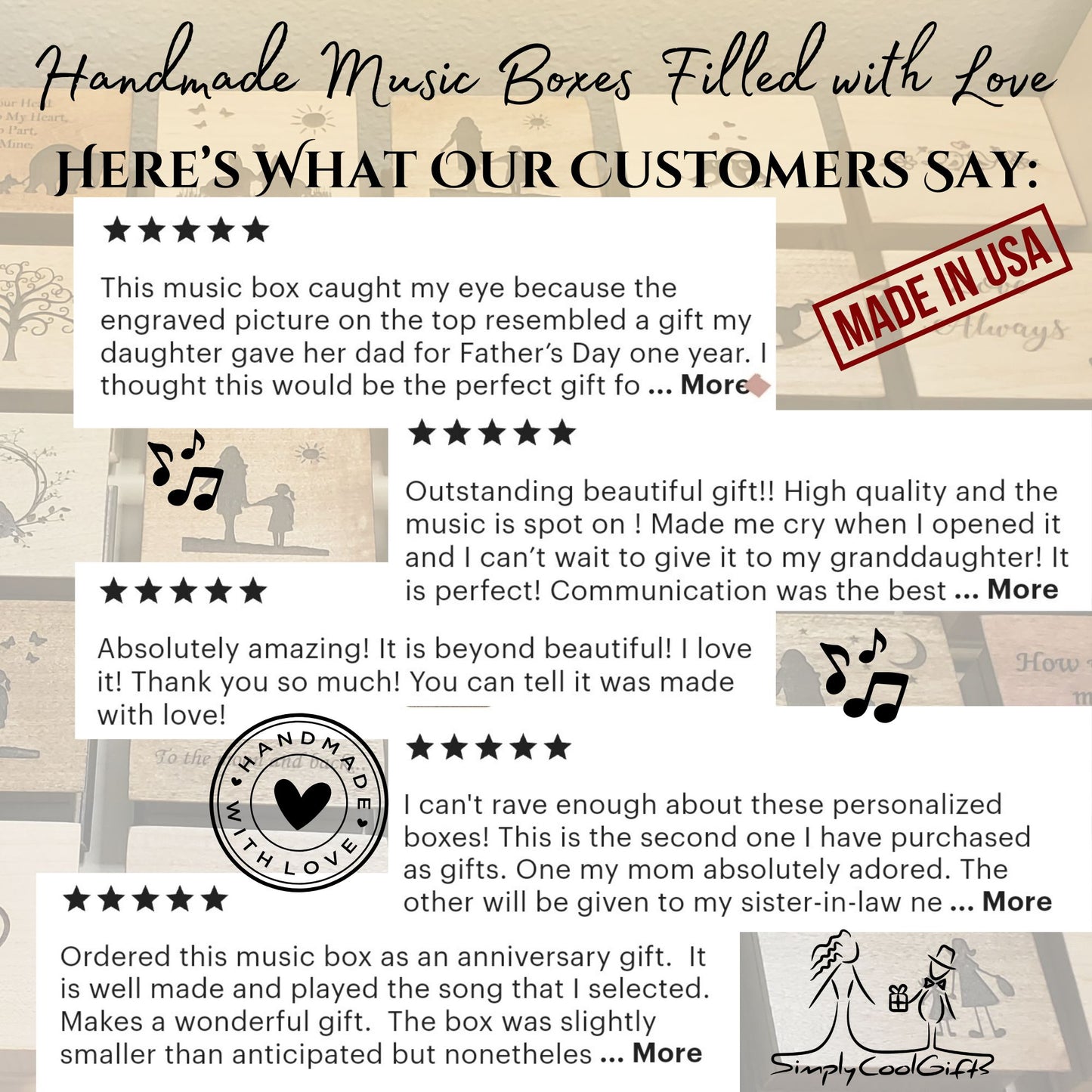 A few 5 star customer feedbacks