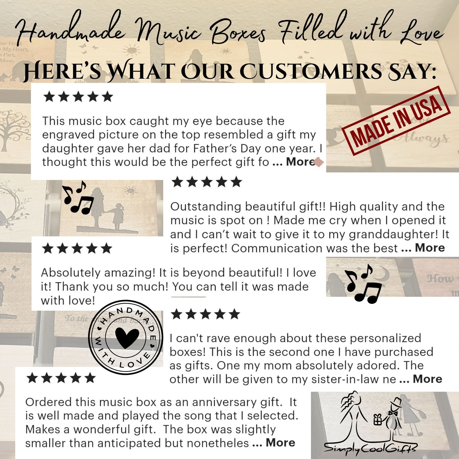 A few 5 star customer feedbacks