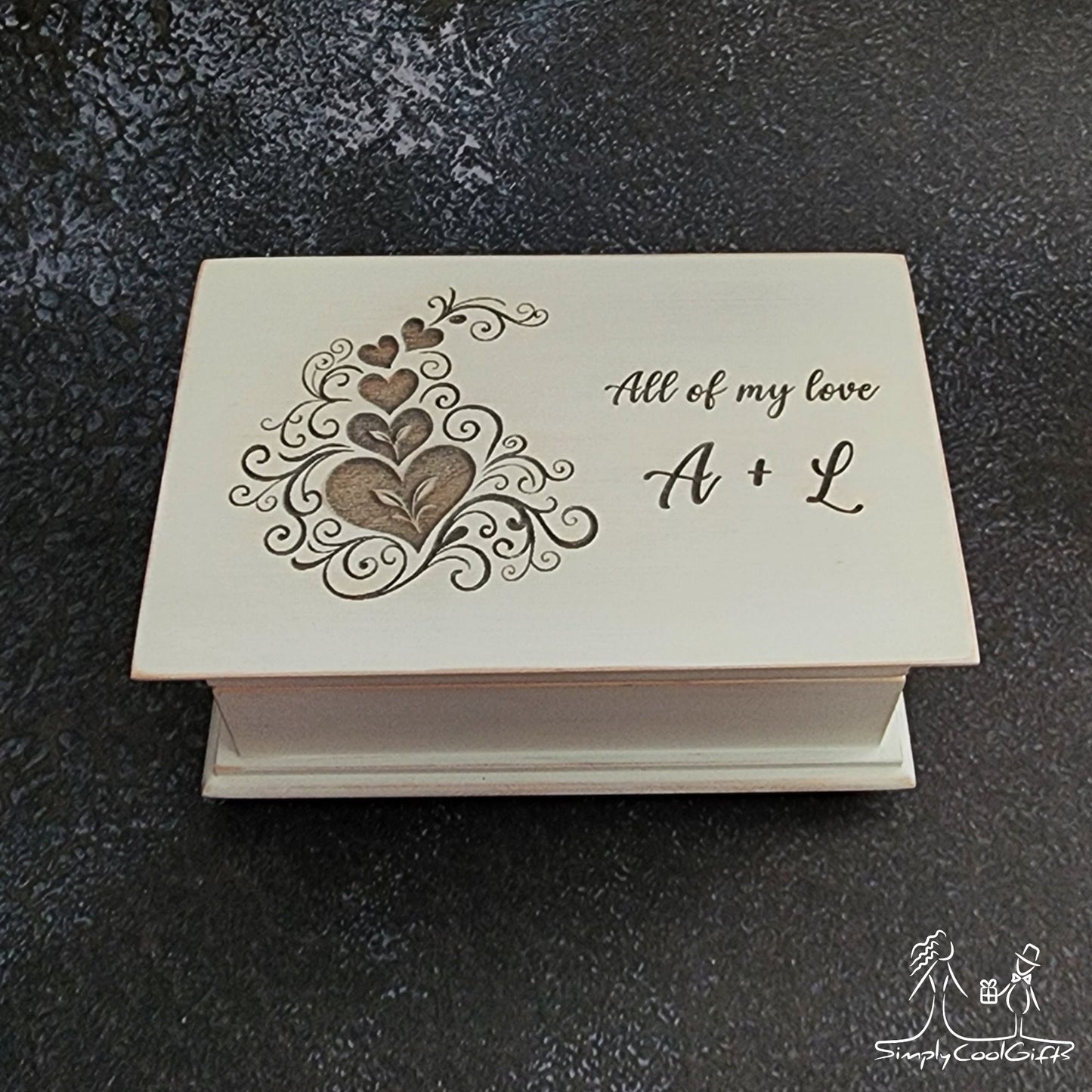 Personalized Wind Up Music Box Jewelry Box – A Gift Filled With Love & Music – Choose Your Song – Anniversary Keepsake for Her