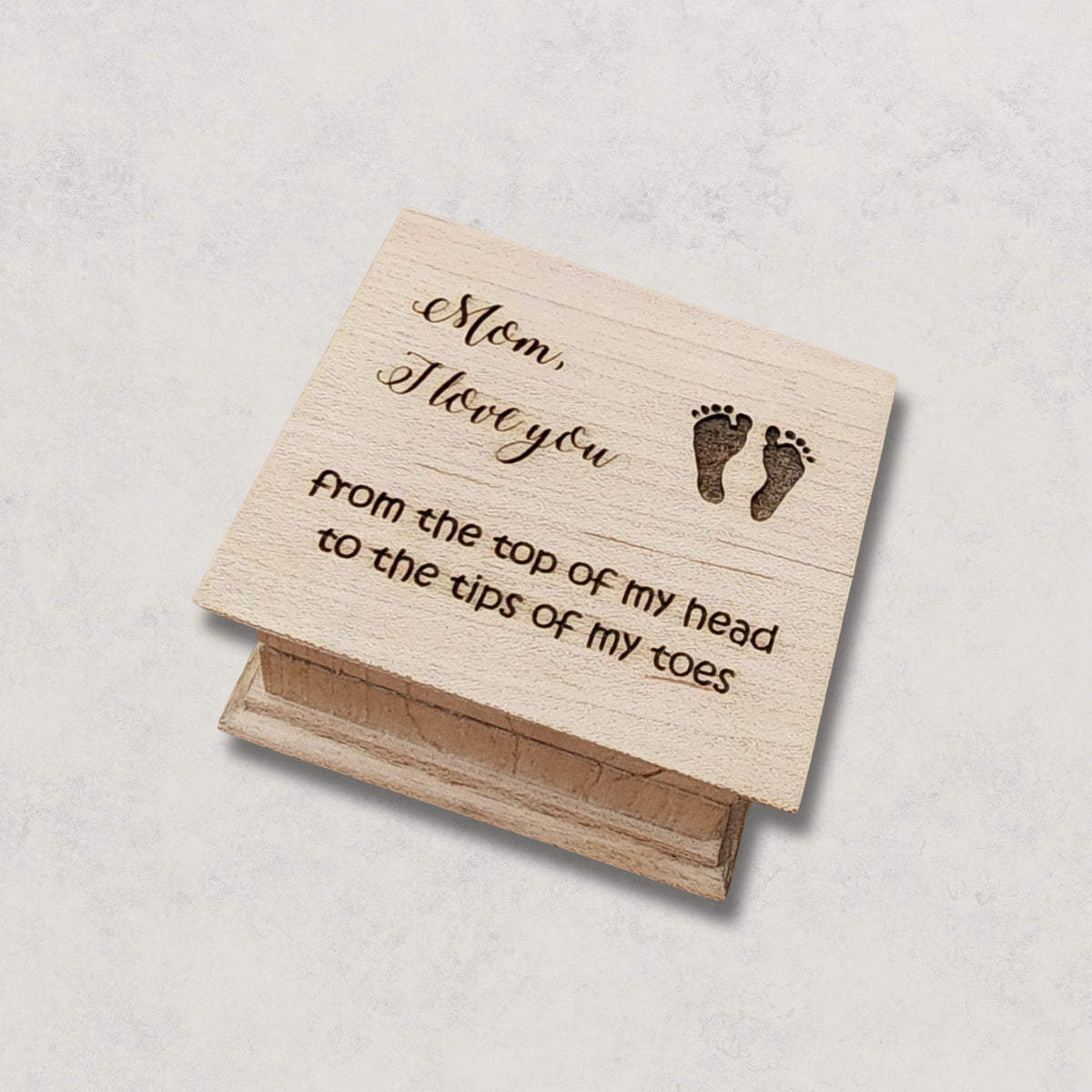 Wooden music box gift for mom from baby