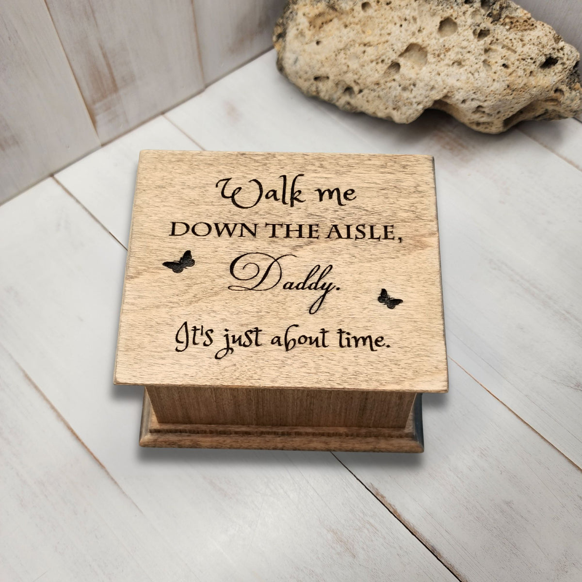Father of the bride wooden music box engraved walk me down the aisle daddy wedding gift