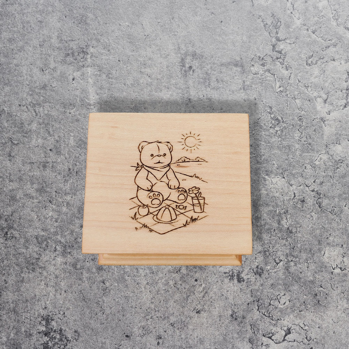 Personalized Small Wind-Up Music Box – Teddy Bear Engraving
