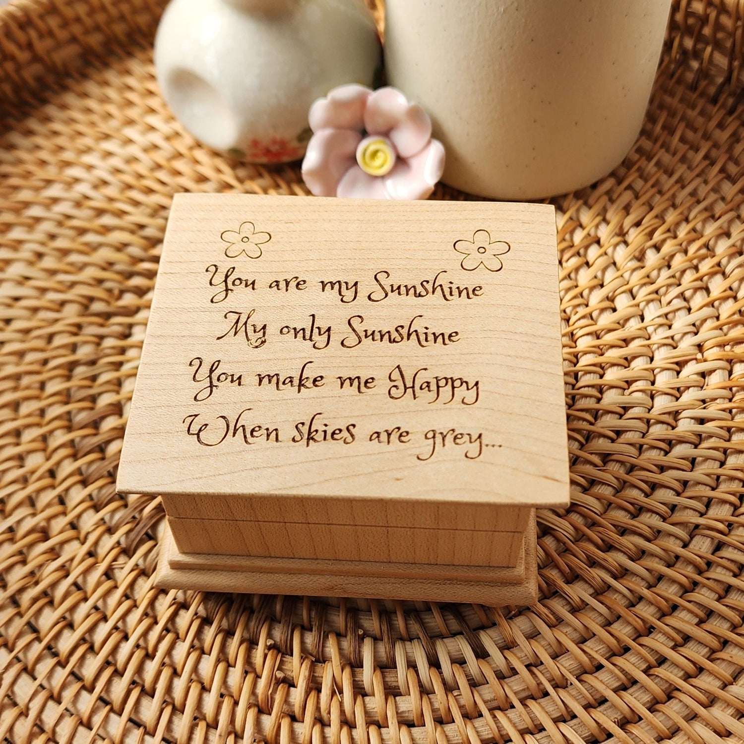 You are my sunshine music box, choose color, song, add personalized engraving