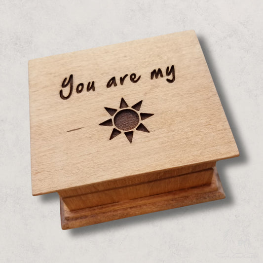 You are my sunshine engraved music box