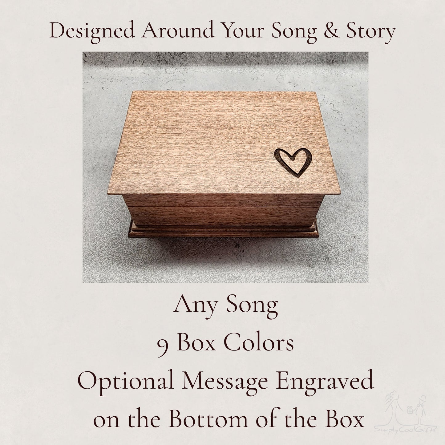Personalized Heart Jewelry Box with Any Song