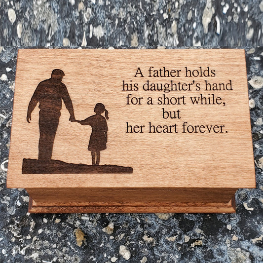 My Little Girl Music Jewelry Box with dad and daughter engraved on top