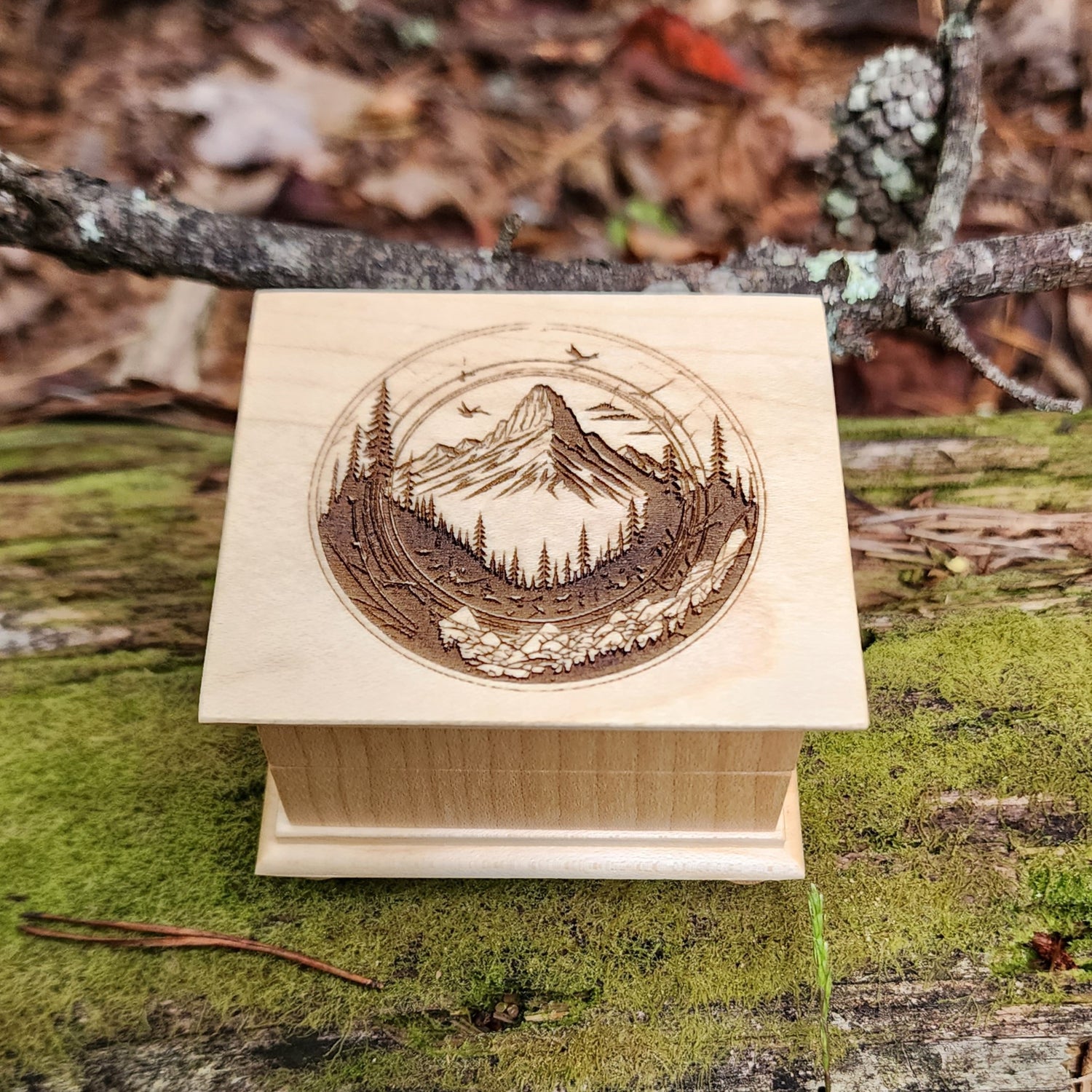music box shop with mountain design on top