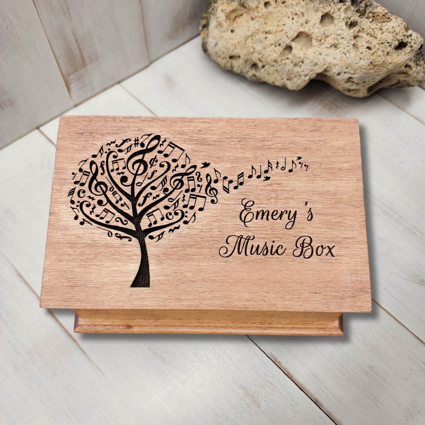 Custom Song Jewelry Box – Personalized Engraved Music Tree Gift with Name