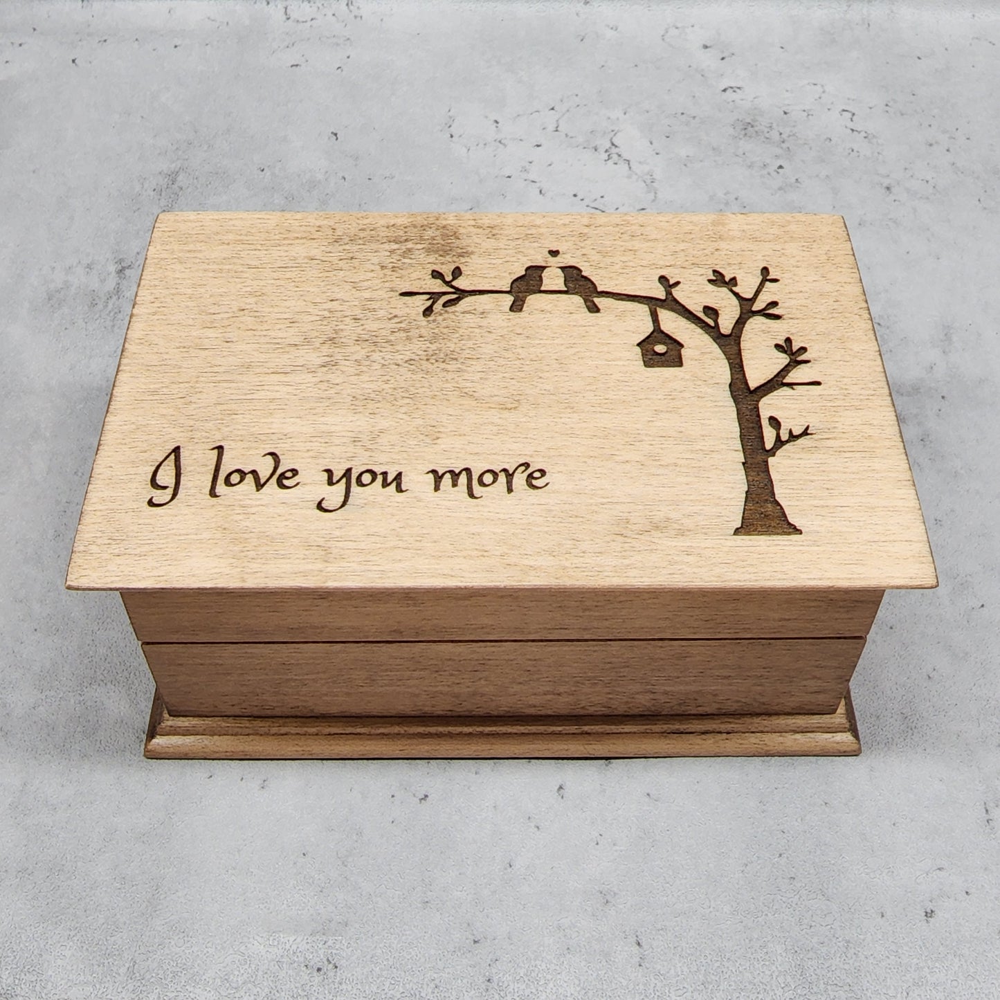 I love you more Jewelry Box Custom Song Music with I love you engraved on top, choose color and song