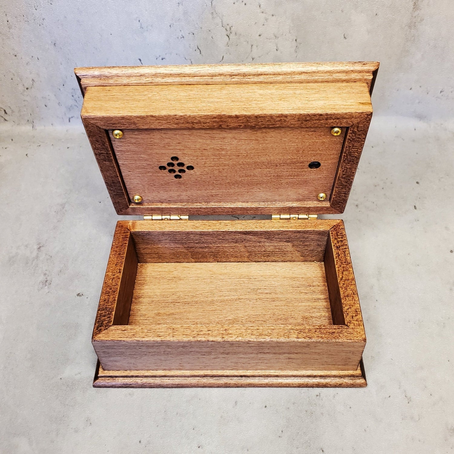 music jewelry box with open lid