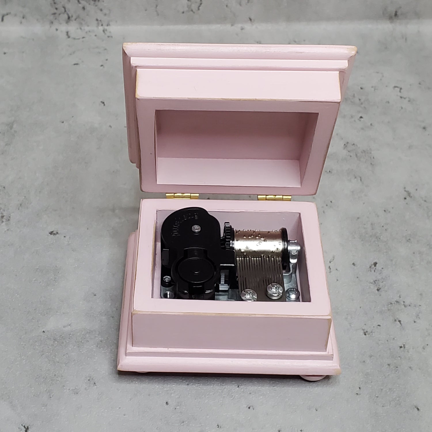 pink music box made in the USA, custom-made by Simplycoolgifts