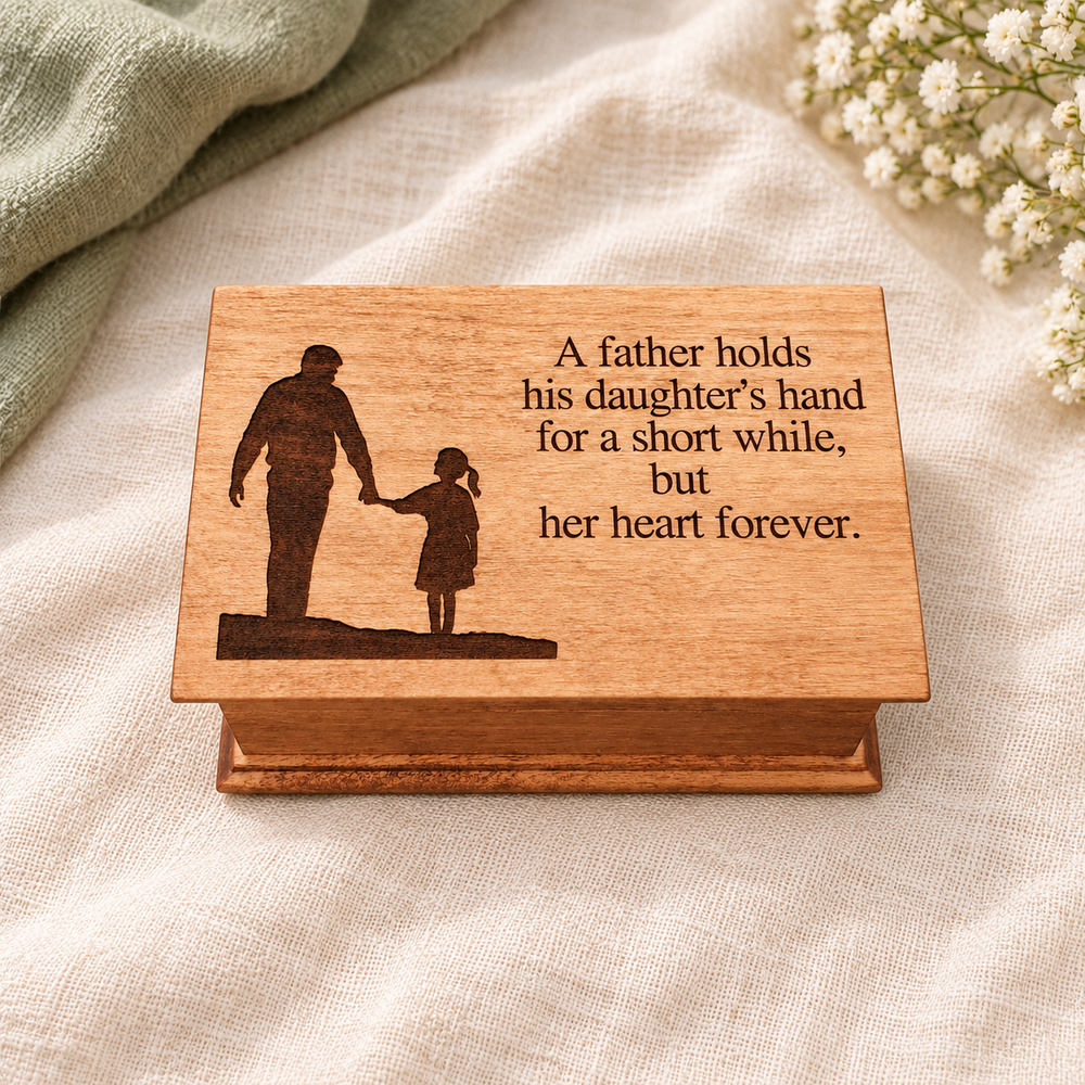 Dad and daughter keepsake on linen-1