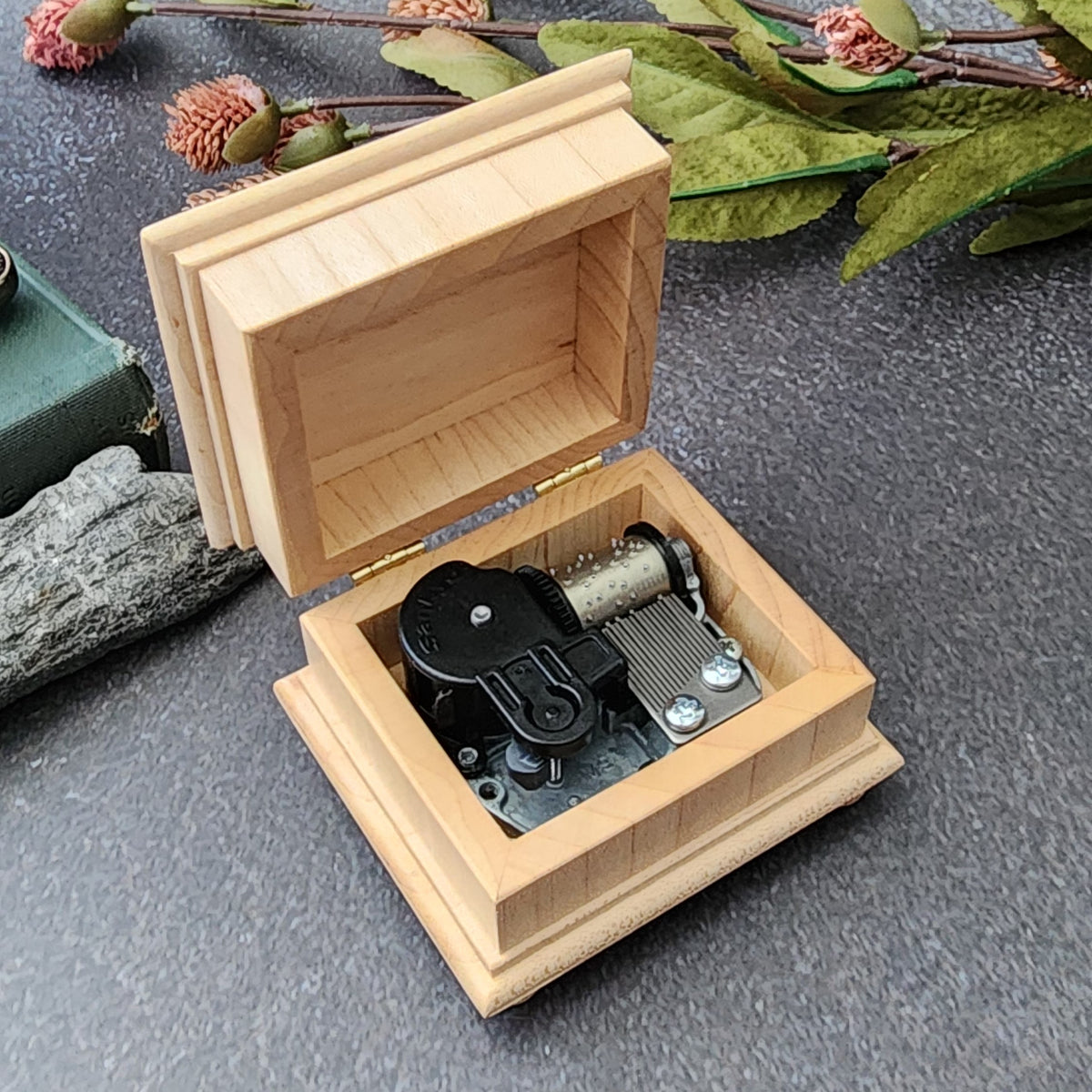 Custom Sunflower Music Box – Handmade in the USA with Engraved Lid & Optional Voice Recording