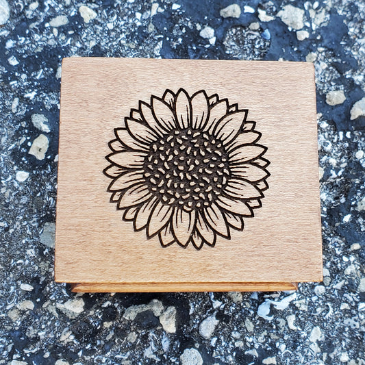 Sunflower music box, choose song and color, personalize