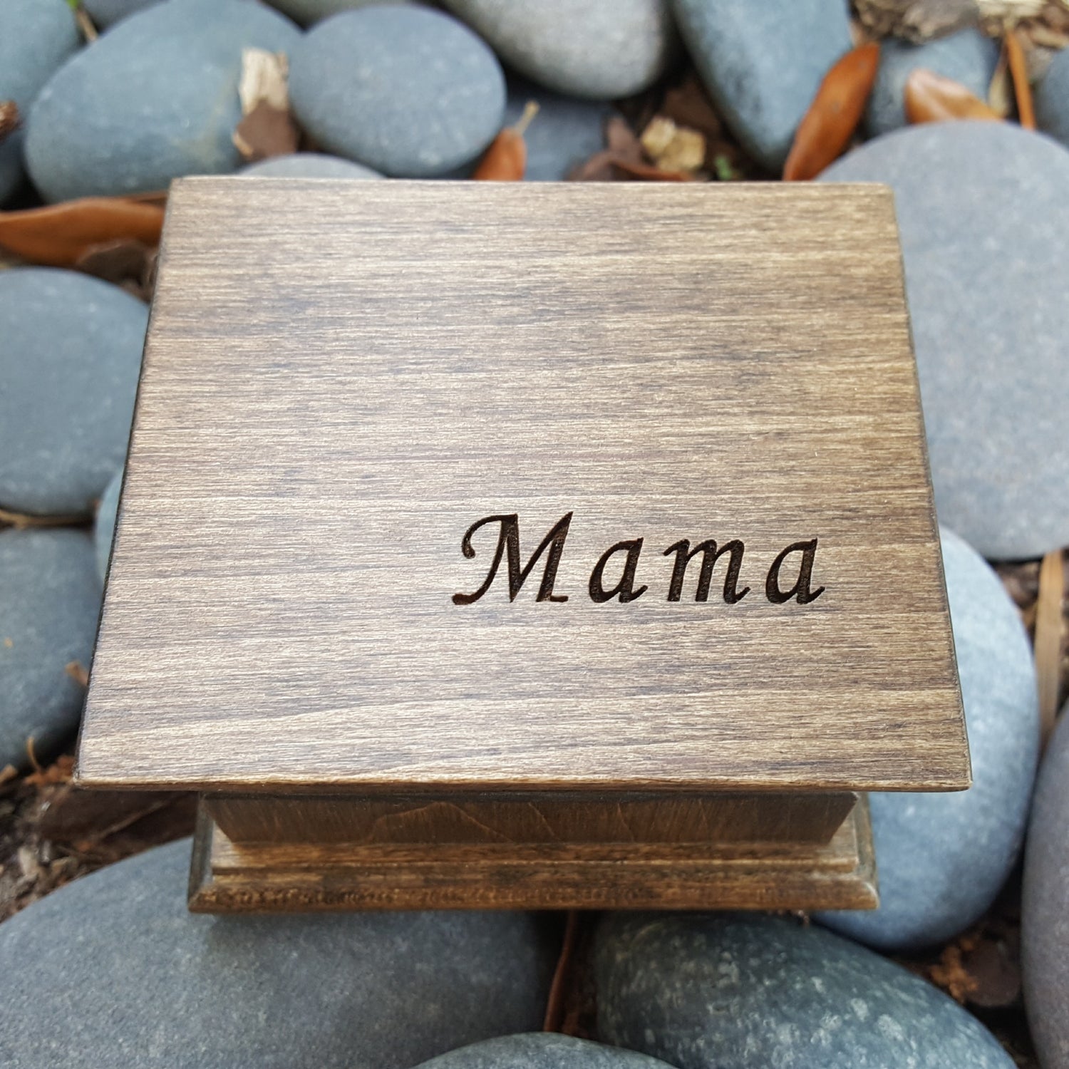 Music box with Mama engraved on top, choose song and color, You are my sunshine