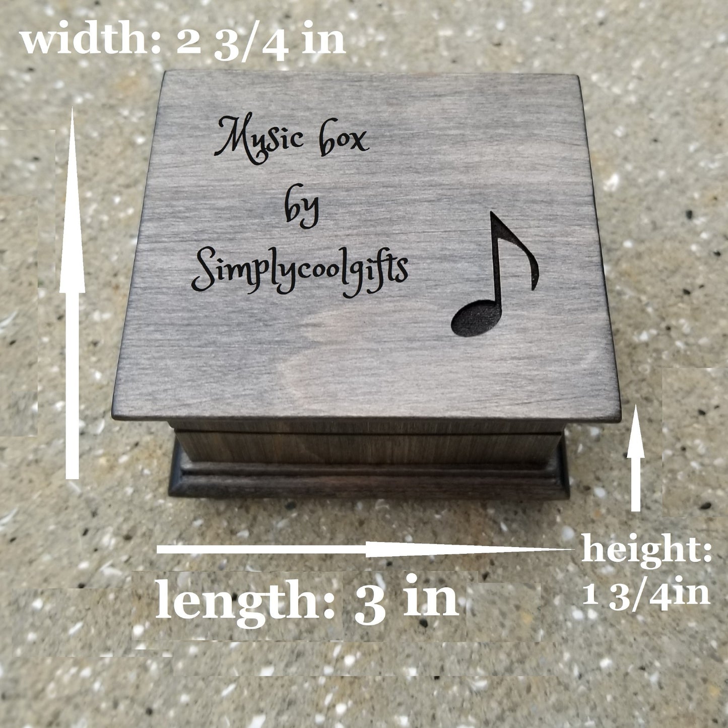 music box size for small size box