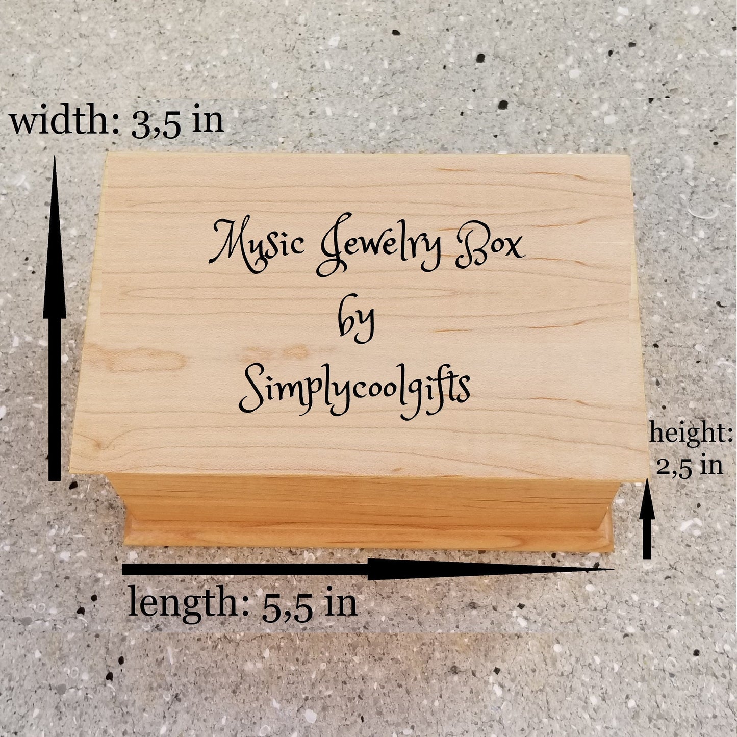 jewelry box sizing at Simply Cool Gift