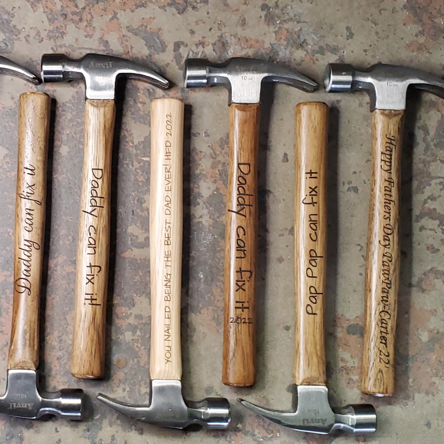 personalized hammer with custom color and engravings