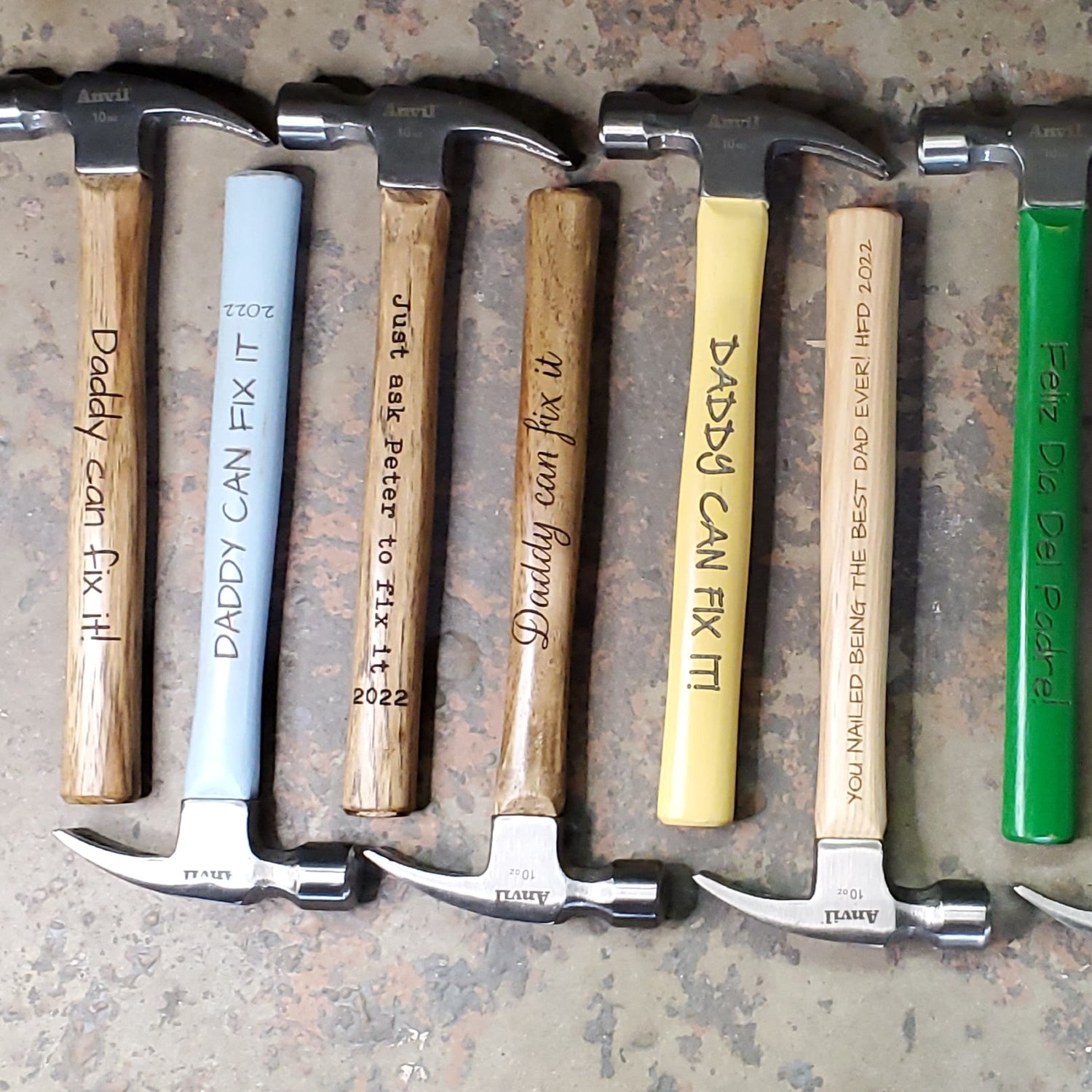 personalized hammers in different colors