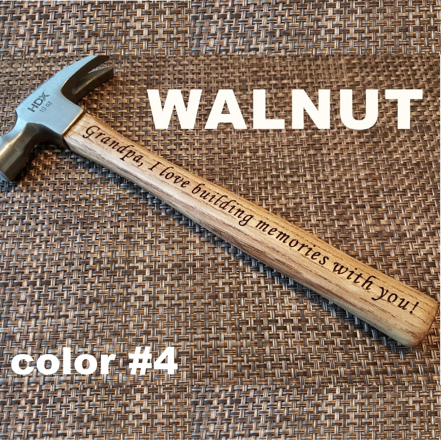 custom engraved hammer in walnut color