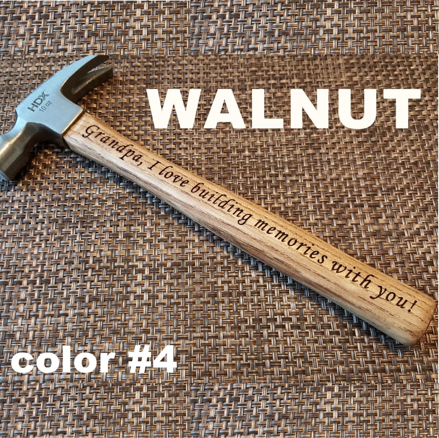 engraved hammer in walnut