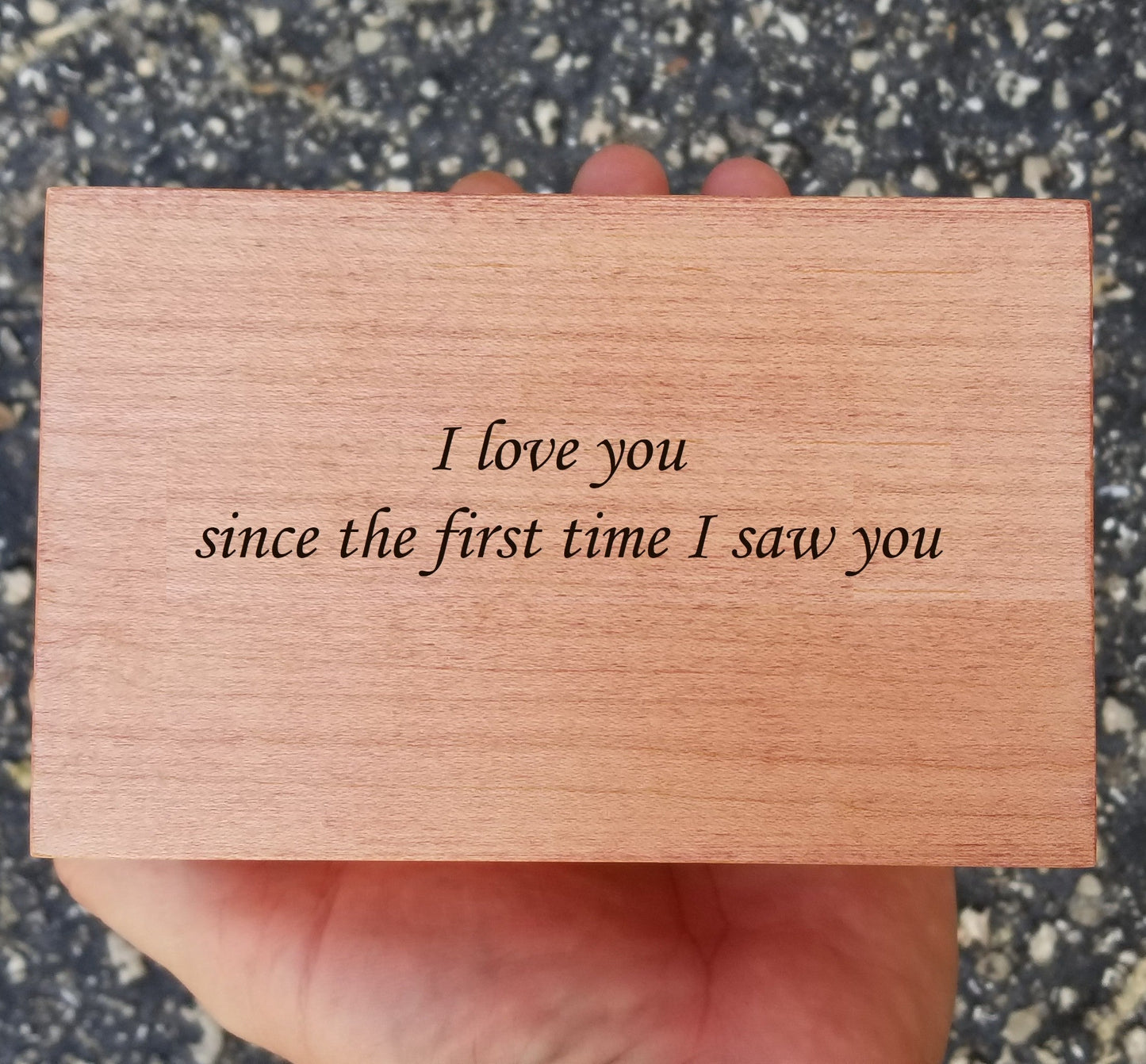 personalized message added on the bottom side of the jewelry box if requested