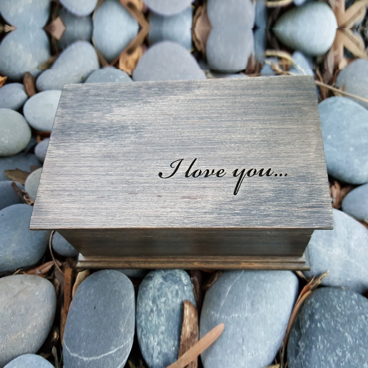 I love you box, engraved wooden jewelry box with I love you ... engraved in the lower right corner