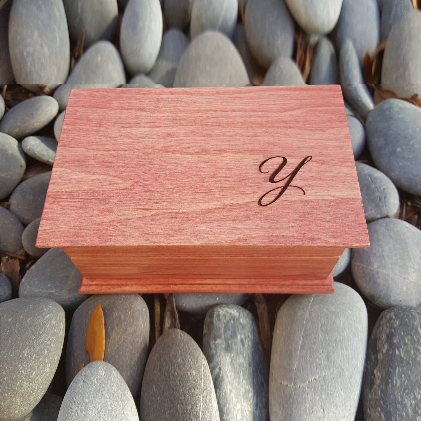 Monogrammed box with built in music player, choose color and song