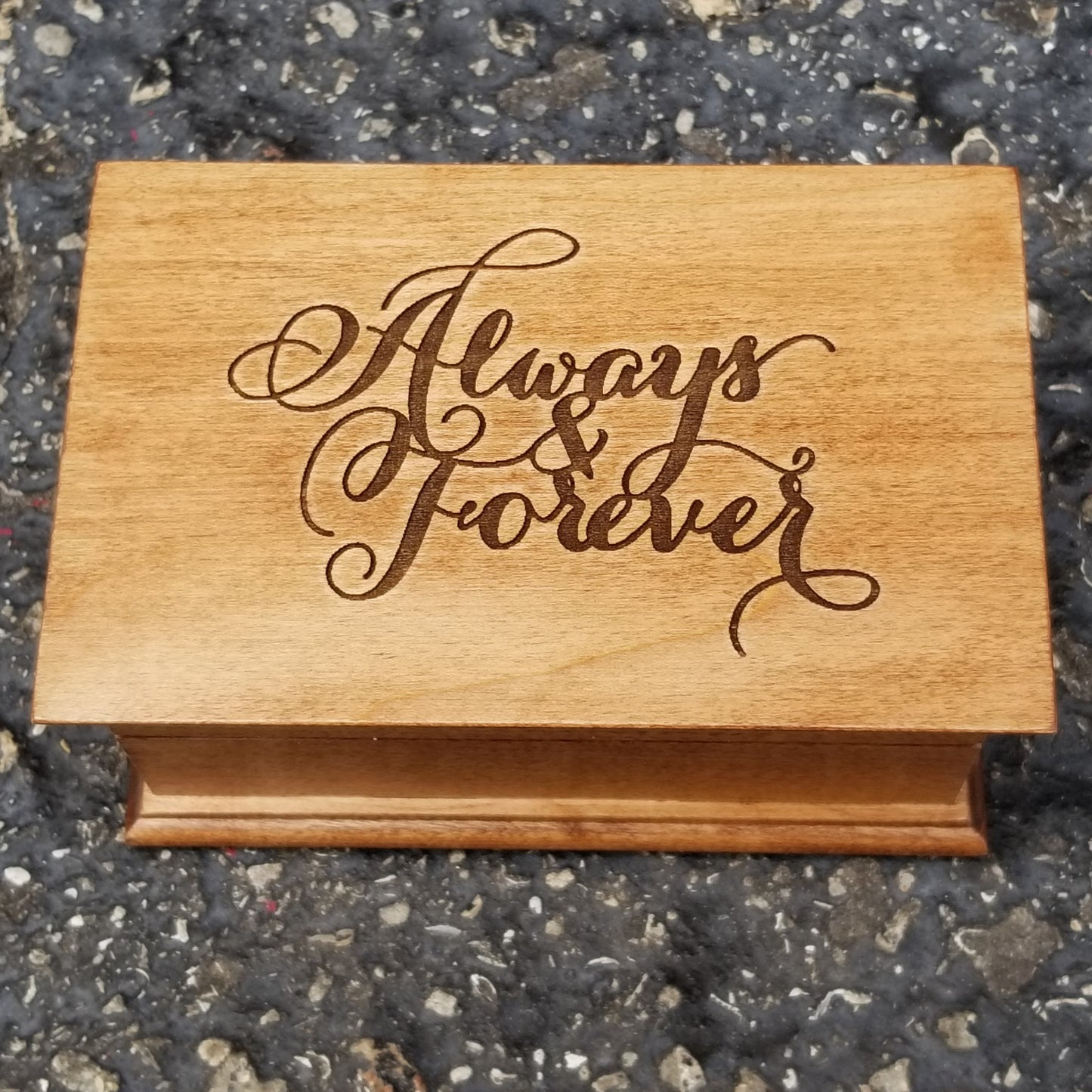 Always and Forever jewelry box, perfect anniversary gift idea and it plays your song choice